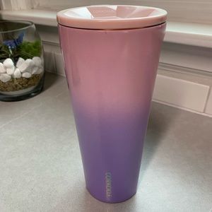 Corkcicle pink and purple ombré glitter tumbler 24 oz